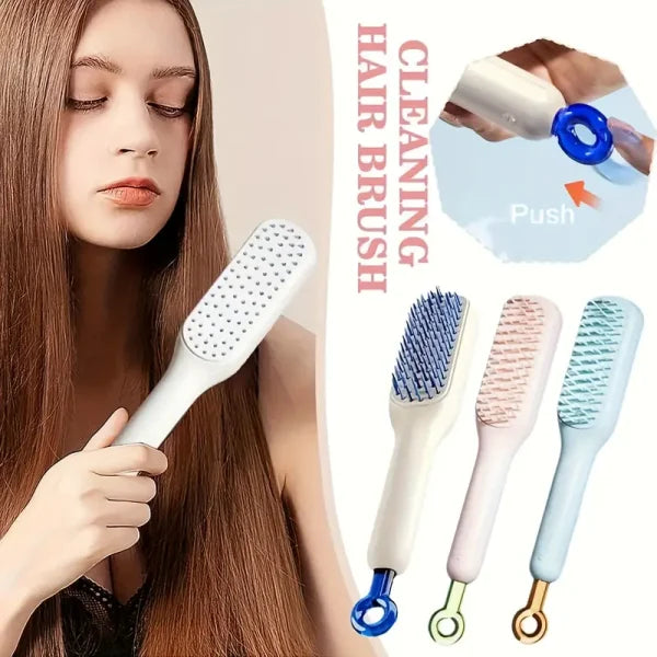 Self-Cleaning Anti-Static Massage Comb – Effortless Hair Care for All Hair Types